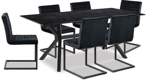 Laxey Dining Table & Michelle Chairs x 6 Laxey Dining Table & Michelle Chairs x 6